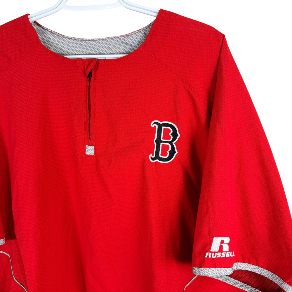 Vintage Russell Athletic Boston Red Sox Windbreaker Jacket Mens XL Red Pullover